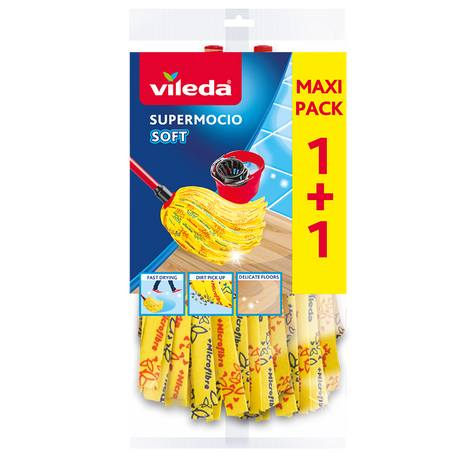 Vileda supermocio vadrouille en microfibre douce 2 pièces