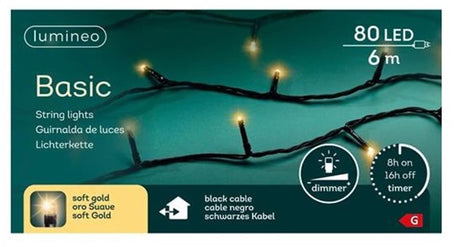 Lumières de Noël Lumineo basic 80led champagne