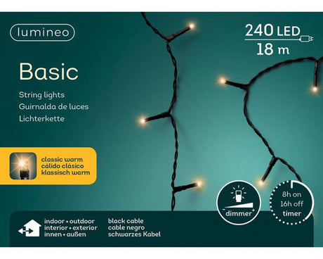 Lumineo Lumières de Noël basic 240l classique chaud