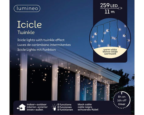 Éclairage glaçon Lumineo 11 m blanc chaud 259l