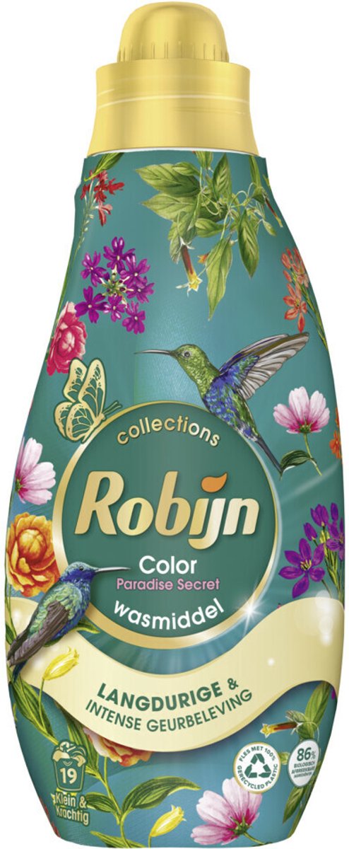 Robijn klein krachtig collections color paradise secret vloeibaar wasmiddel 19 wasbeurten