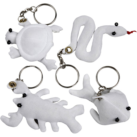 Porte-clés animaux textiles Creativ company, 4 pcs.