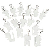 Figurines textiles Creativ company avec porte-clés, taille 6-10 cm, blanc, 15 pièces 1 boîte