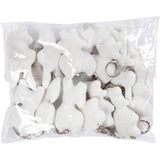 Figurines textiles Creativ company avec porte-clés, taille 6-10 cm, blanc, 15 pièces 1 boîte