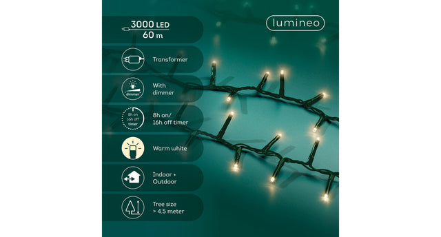 Led compact lights steady buiten groen warm wit l.6000cm