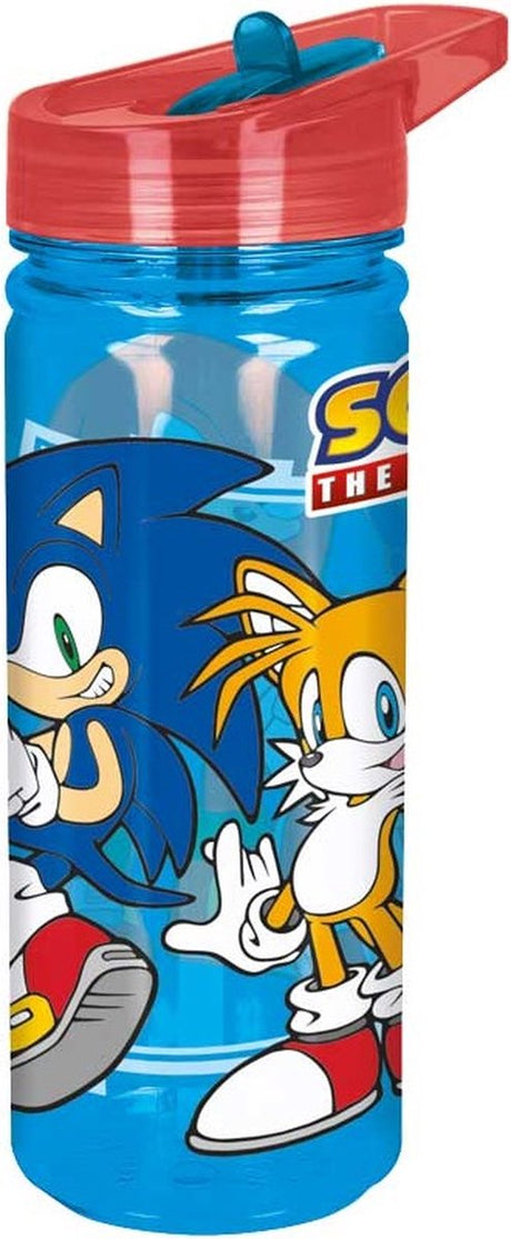 Gourde Stor Sonic the Hedgehog Tritan - 580 ml - Passe au lave-vaisselle sans BPA - Gourde pour enfants - Transparent bleu rouge