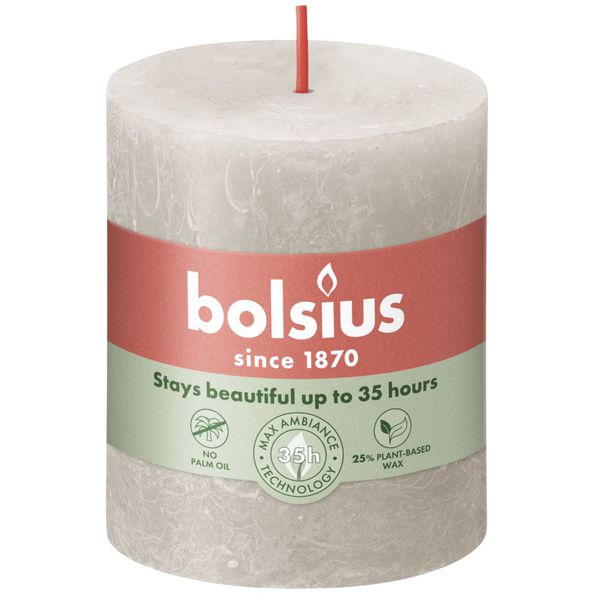 Bolsius Bolsius Stollen Shine 4 St Rustic 80x68 mm Gris de sable