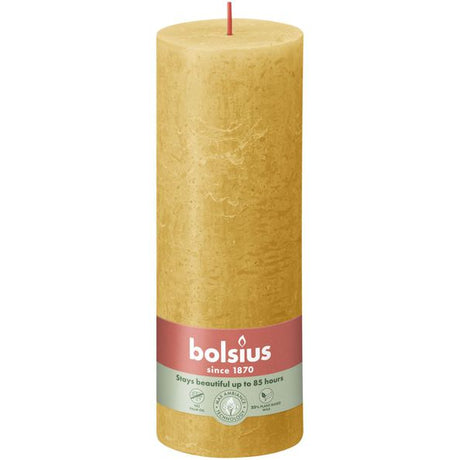 Bougie pilier rustique Bolsius jaune miel ø68x190 mm 85 heures (4 pièces)