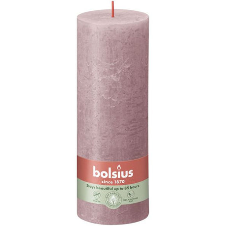 Bougie pilier rustique Bolsius rose frêne ø68x190 mm 85 heures (4 pièces)