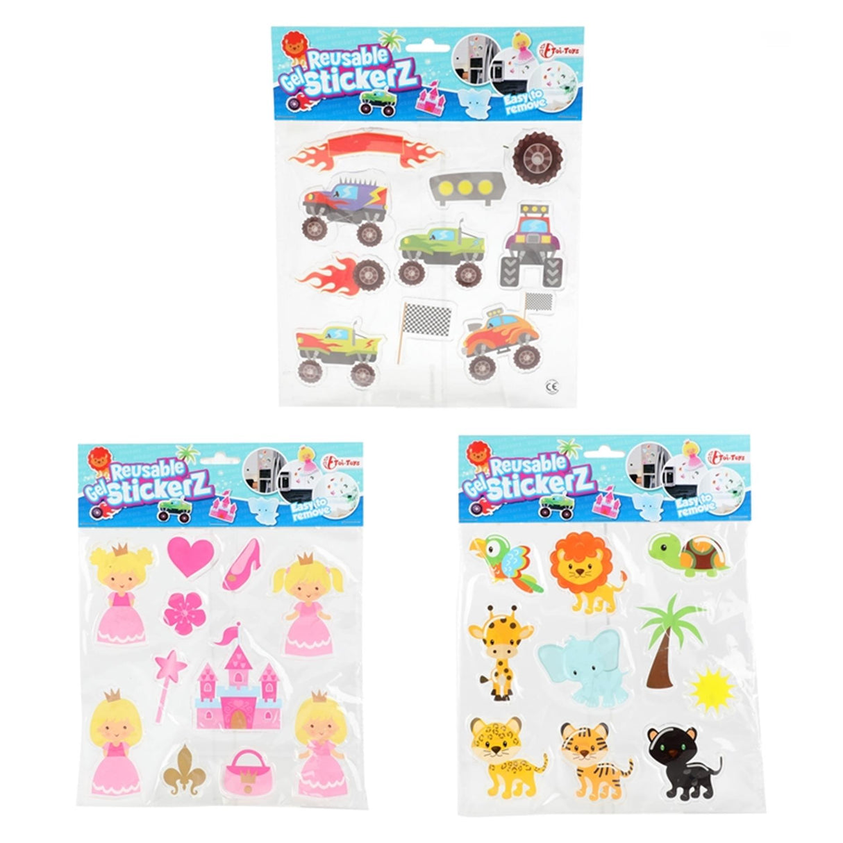 Toi-toys toitoys autocollants de fenêtre en gel réutilisables