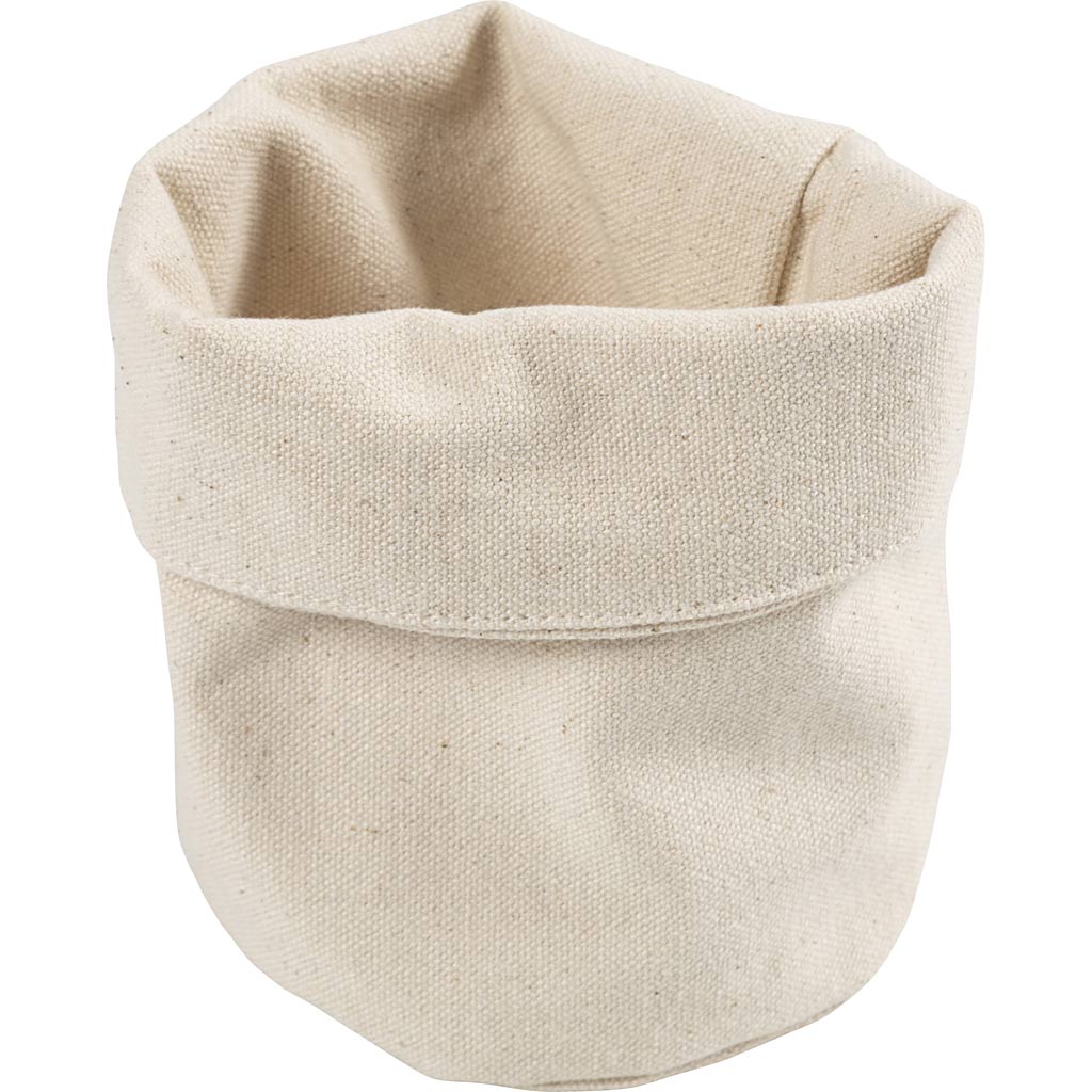 Paniers en tissu Creativ company, h : 14,5 cm, d 9 cm, 385 g, naturel clair, 10 pièces 1 boîte