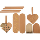 Creativ company coeurs en papier imitation cuir, épaisseur 0,55 mm, doré, 1 set
