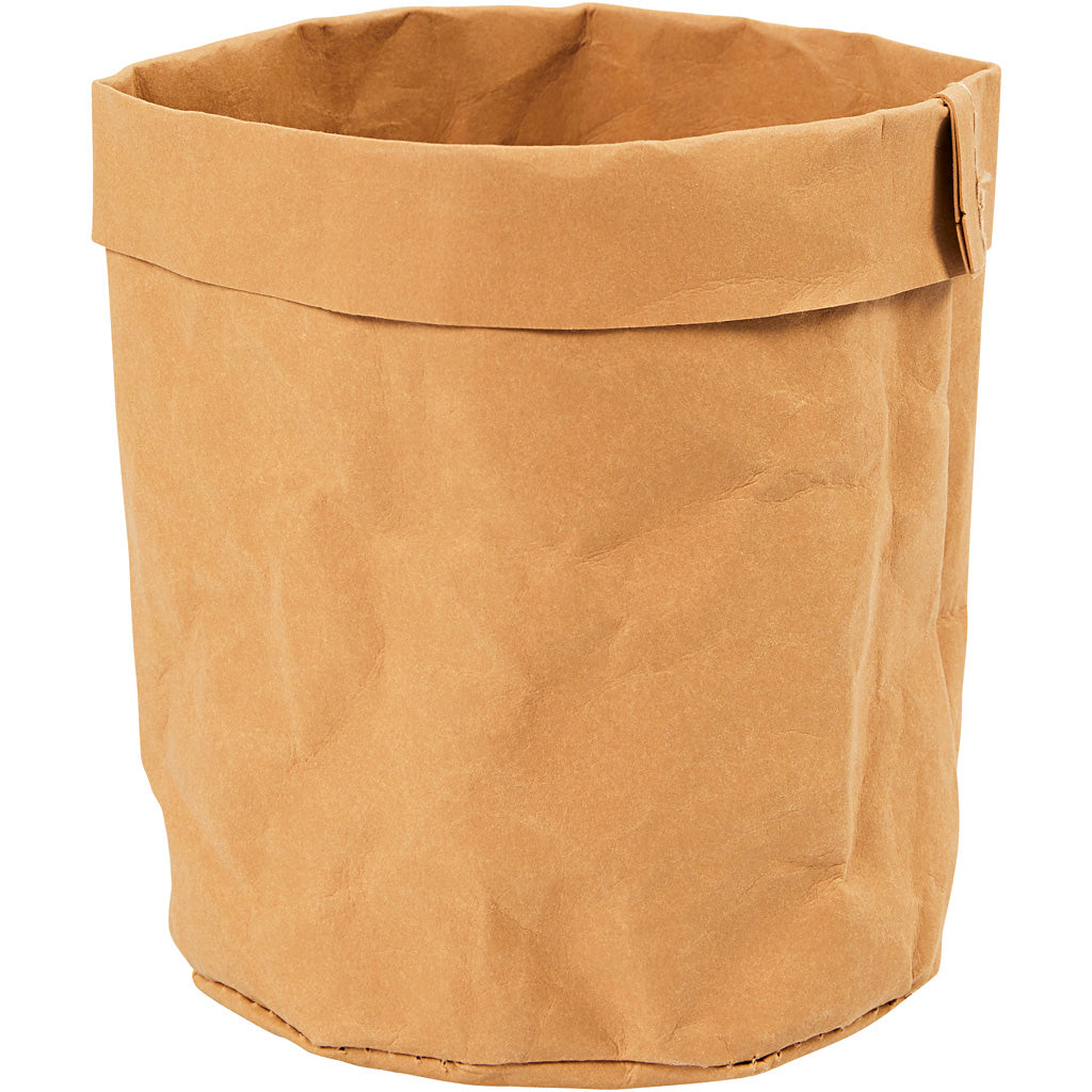 Creativ company sac de rangement en simili cuir, h : 12 cm, p 11 cm, 350 g, marron clair, 1 pièce