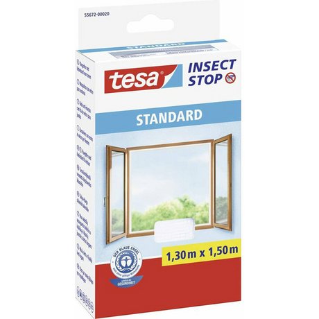 Tesa moustiquaire anti-insectes h l pour fenêtre - moustiquaire avec velcro, découpée sur mesure, sans perçage - 1 filet - 130 x 150 cm - blanc (intimité légère)
