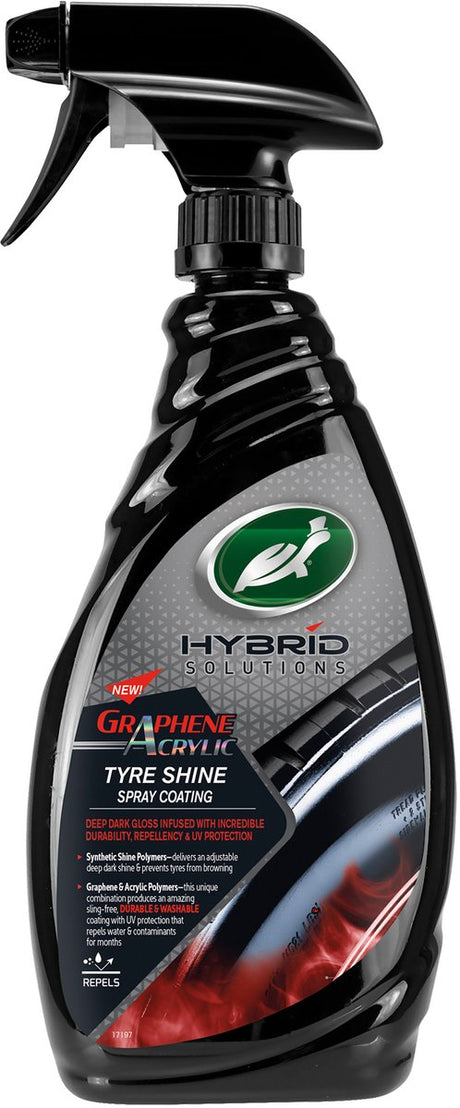 Turtle Wax HS Tire Shine - rend les pneus noirs - fait briller les pneus - gel pour pneus à base d'acrylique - en flacon pulvérisateur - facile à utiliser - 680 ml