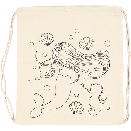 Sac à dos Creativ company, sirène, taille 37x41 cm, 110 g, naturel clair, 1 pièce