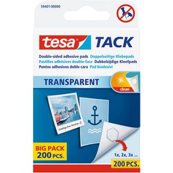 Tampons adhésifs double face tesa transparent 200 pièces