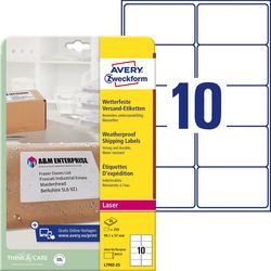 Weerbestendige labels avery wit 250 stuks