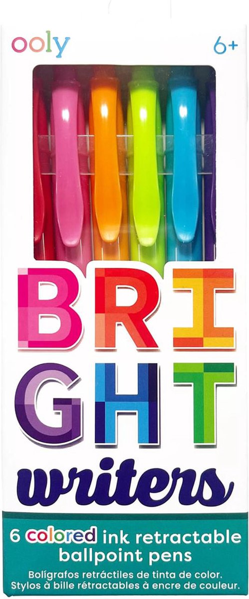 Ooly - écrivains brillants - stylos à bille colorés - 6 couleurs