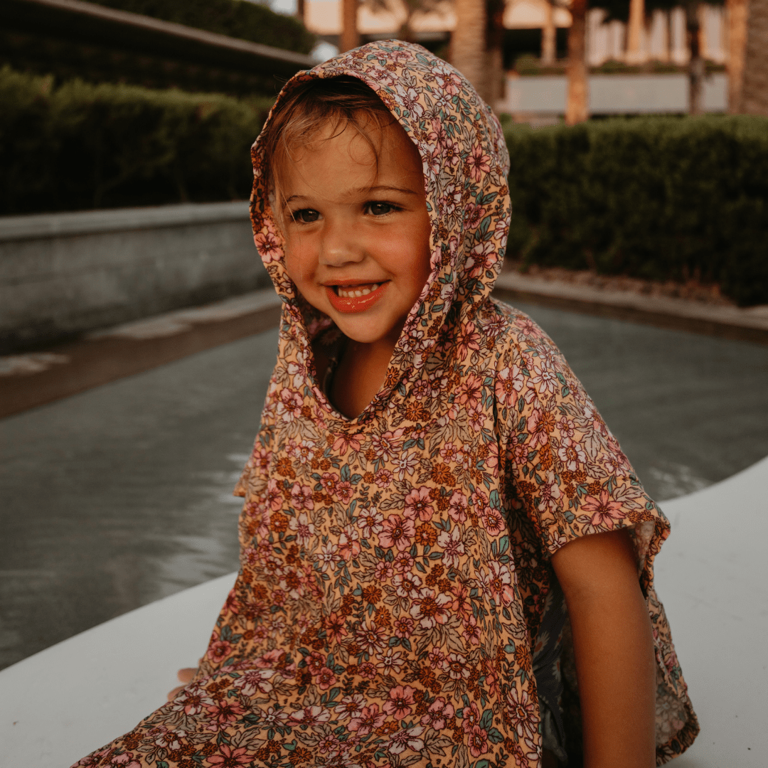 Fleur | poncho de plage hydrophile multicolore 50 x 50 cm