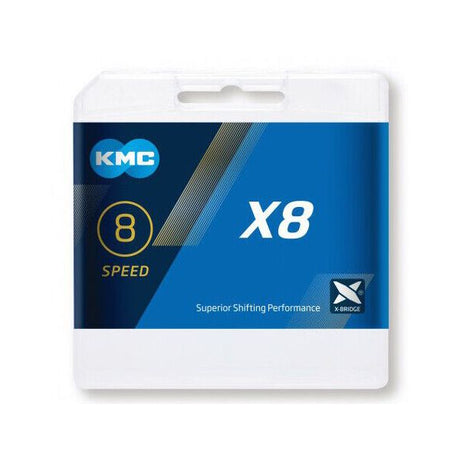 KMC Bicycle Chain x8 Silver 114 Liens