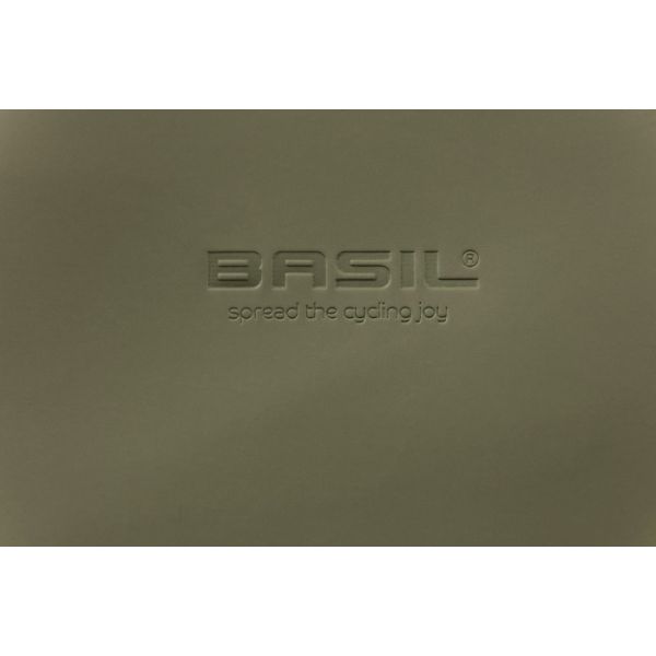 Basil Soho Double Bicycle Bag Nordlicht Mik - Sac à vélo vert imperméable avec éclairage LED, 41L