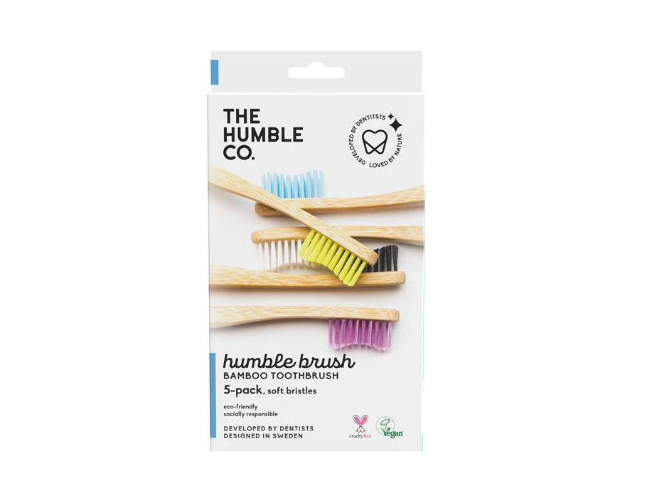 La humble co. brosses à dents en bambou - souples - 5 pièces