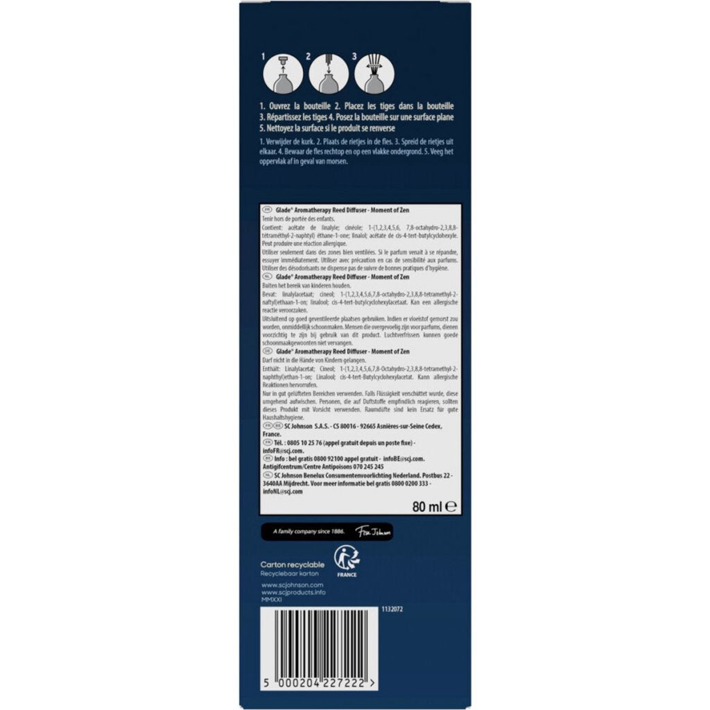 Autres marques Glade Aromatherapy Moment of Zen Bâtonnets parfumés Lavande Bois de santal 80 ml