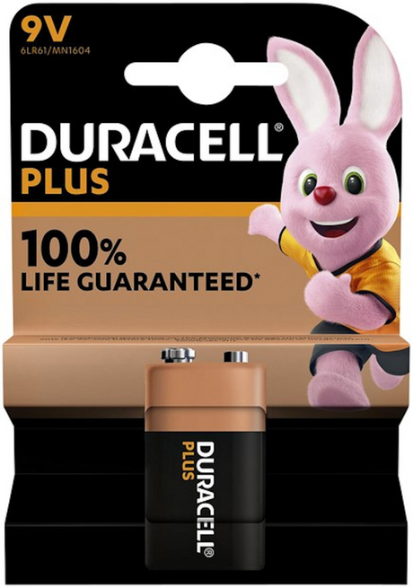 Duracell plus alcalin 100% 9V 6LR61 chacun