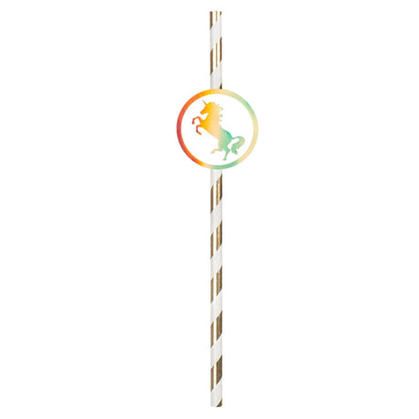 Boland pailles en papier licorne lot de 6 pièces 20cm
