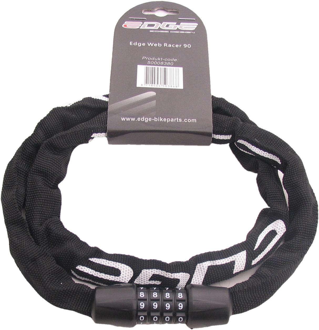 Chain lock with code edge web racer 90cm - black