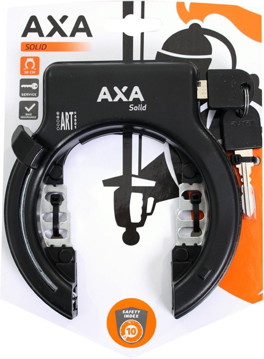 Axa Solid Plus Black Art2 Ring Lock - 150mm - Sykkel