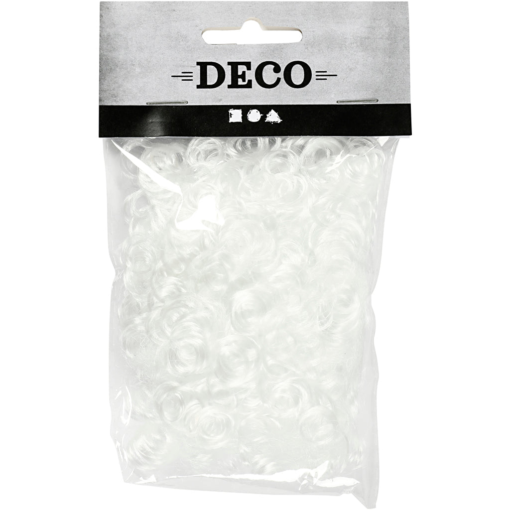 Creativ company cheveux bouclés, blancs, 15 gr 1 boîte
