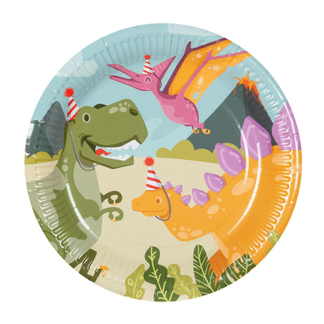 Boland assiettes en papier fête dinosaure ø23cm