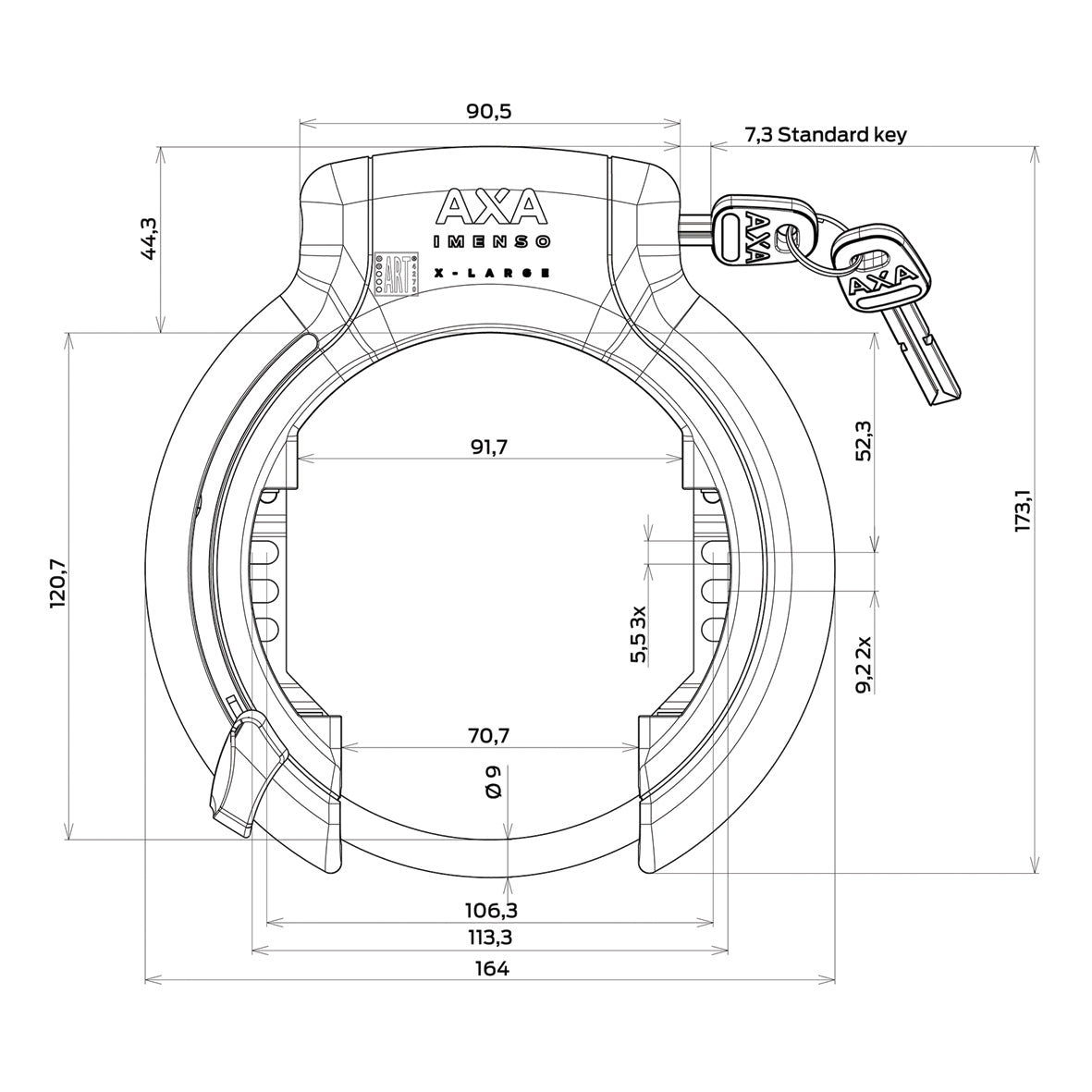 AXA RINGSLOT IMENSO X-LARGE SCHWARZ (Karte)