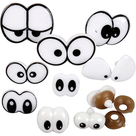 Creativ company yeux drôles, taille 2-3 cm, 9 div 1 boîte