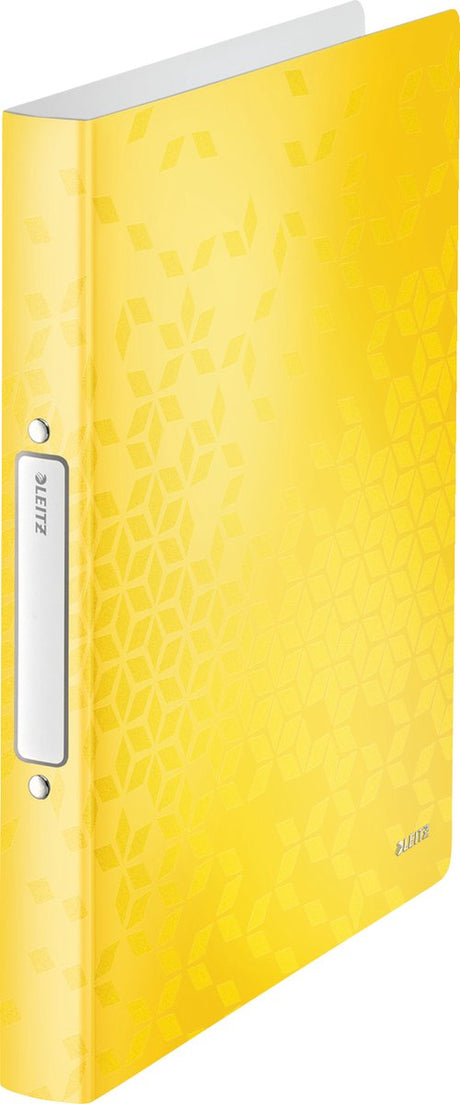Leitz wow classeur à anneaux flexible a4 - 2 anneaux pour 190 feuilles - largeur de dos de 32 mm - jaune