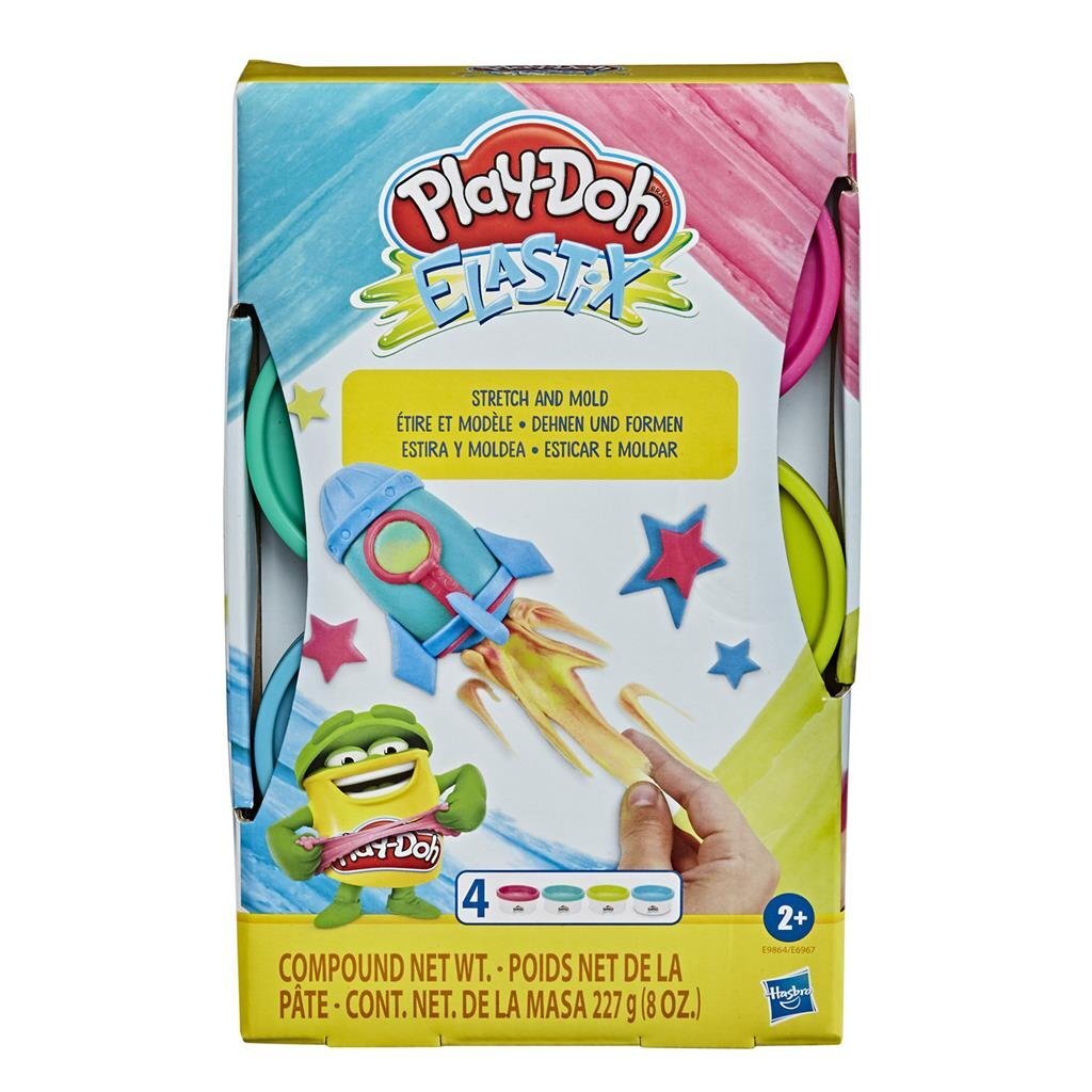 Play-doh elastix klei 4 potjes