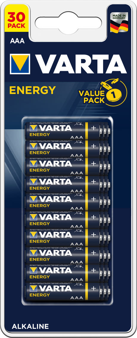 Piles énergétiques aaa varta, 30 pièces