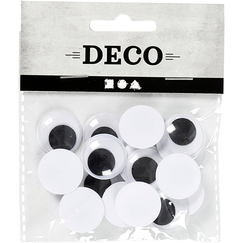 Creativ company yeux écarquillés, non autocollants, d 20 mm, 16 pièces, 1 boîte