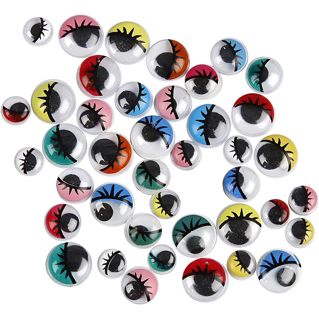 Creativ company yeux écarquillés, non autocollants, d 8-12 mm, 36 div 1 boîte