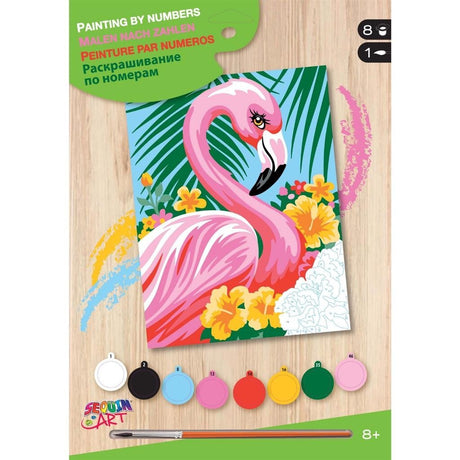 Peinture d'art à paillettes par numéro de flamant rose
