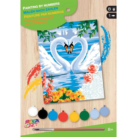 Peinture d'art à paillettes par numéro de cygnes