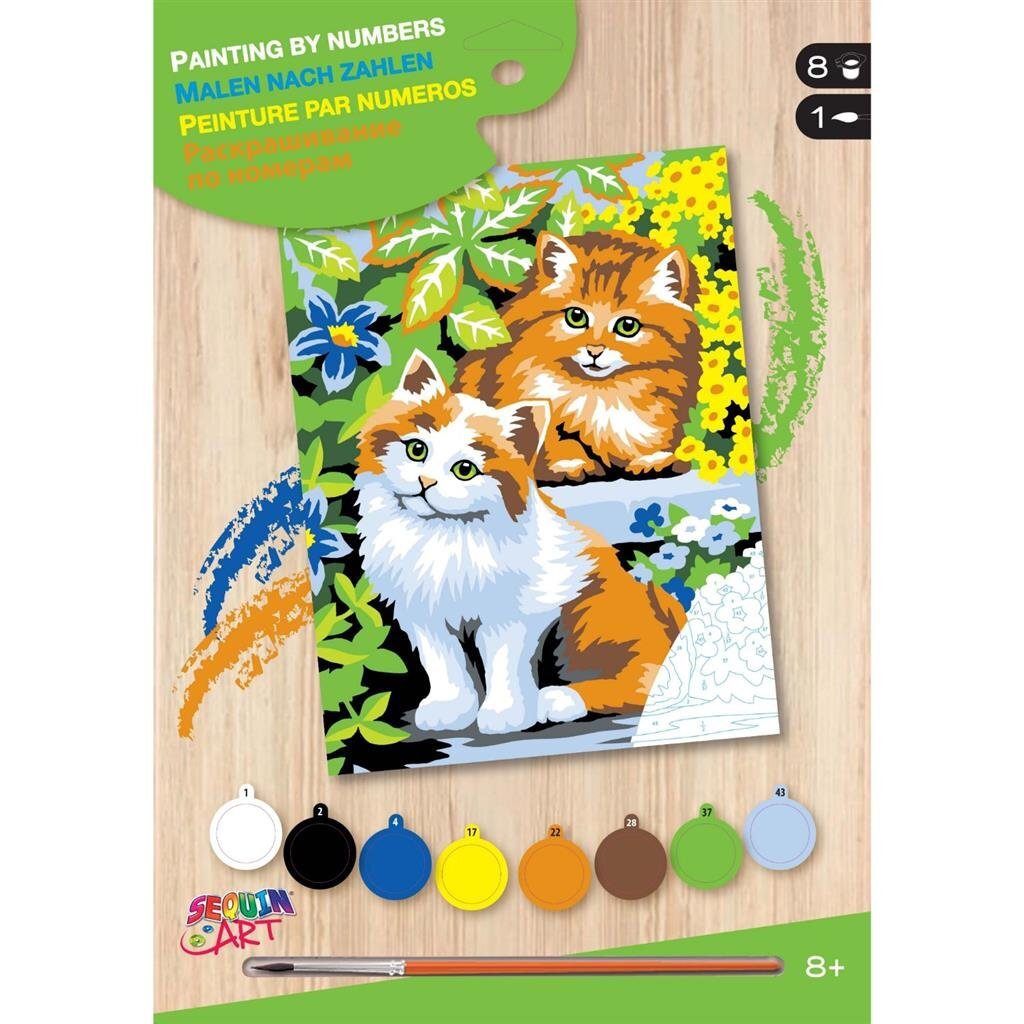 Peinture artistique à paillettes par numéros de chatons