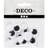 Creativ company yeux écarquillés, non autocollants, d 12+14+20 mm, 18 div 1 boîte