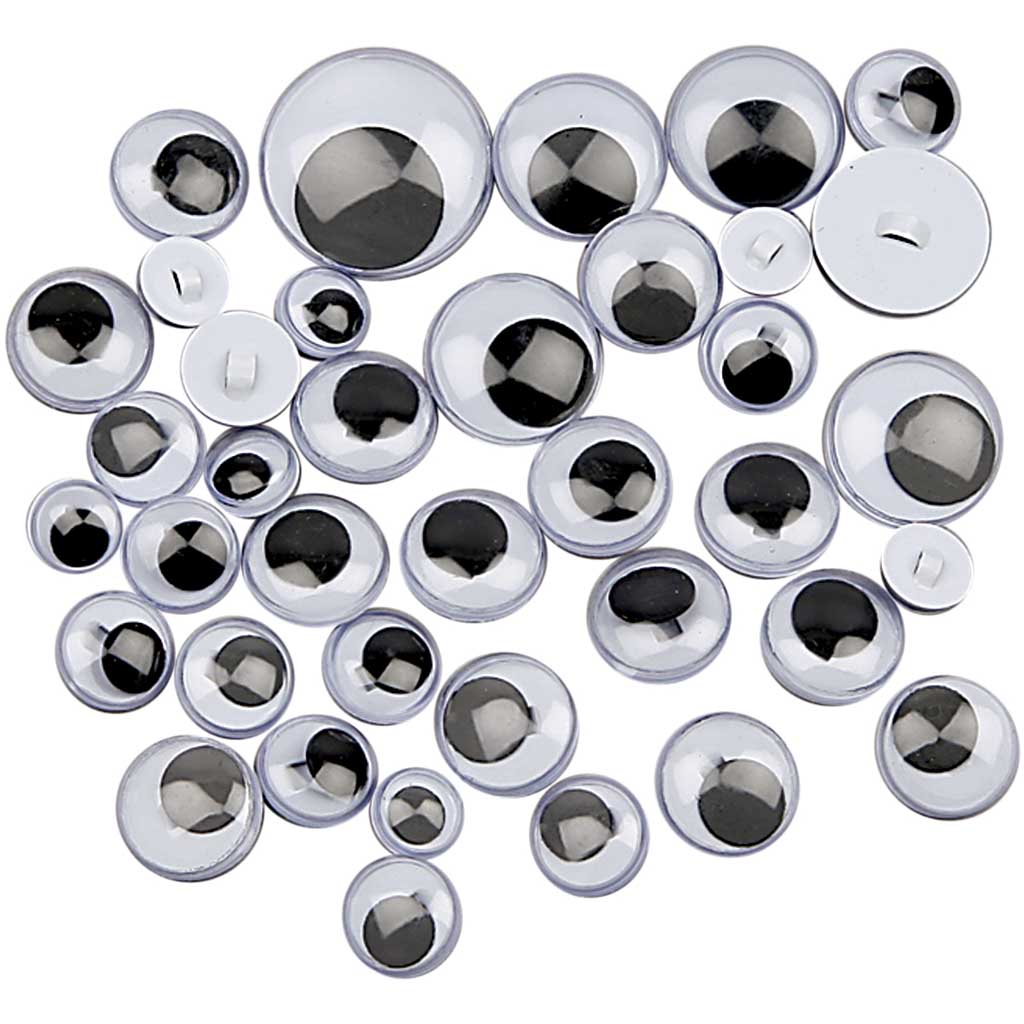 Creativ company yeux écarquillés, à coudre, à coudre, d 8-20 mm, 24 div 1 boîte