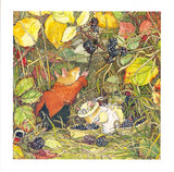 Carte+enveloppe. cueillir des mûres. 16x16cm.