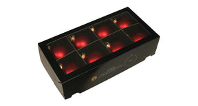 W b. 8 glassballs cap red mat 80 mm