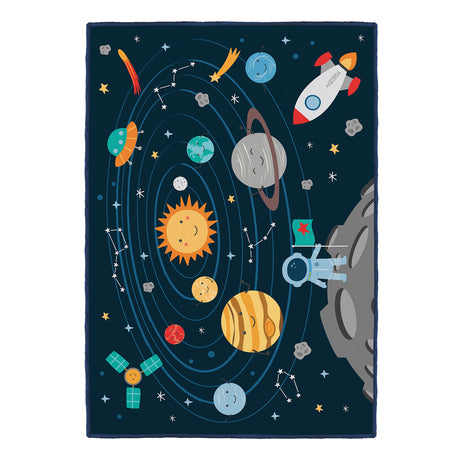 Tapis de jeu système solaire Achoka, 100x150cm