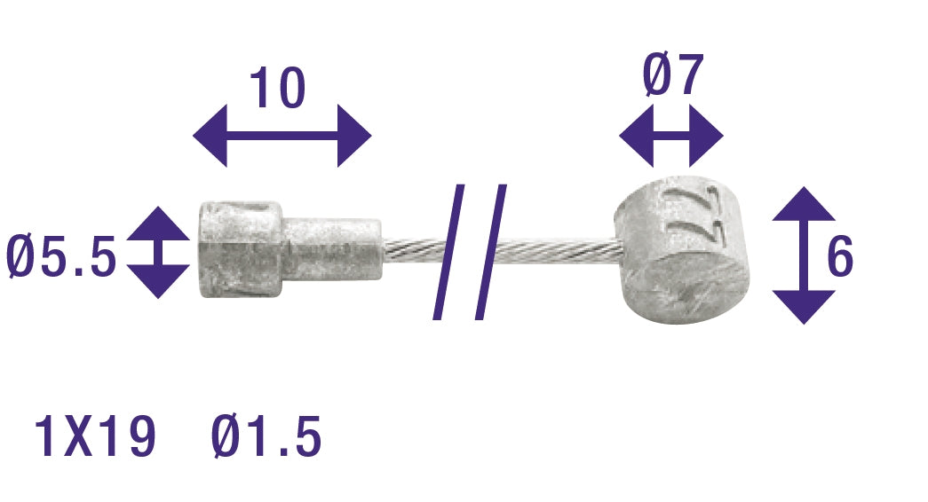 Elvedes REM Binnenkabel 2250mm wire galvanized Ø1.5mm and clutch nipple (on map)